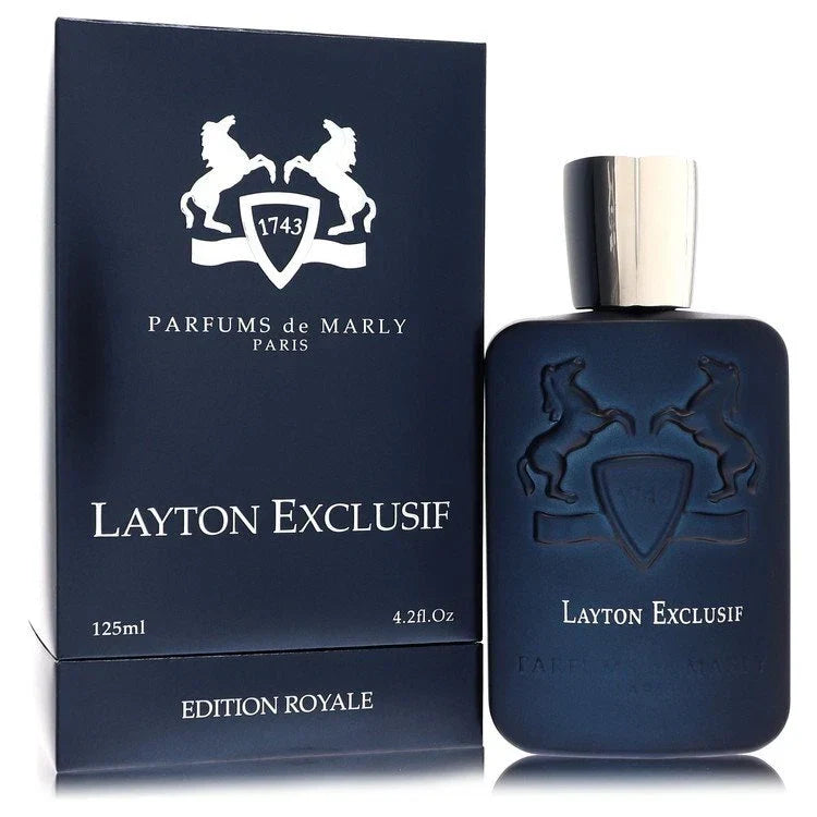 Layton Exclusif men's Eau de Parfum spray by Parfums de Marly, 4.2 oz, with a sleek bottle and elegant fragrance design.
