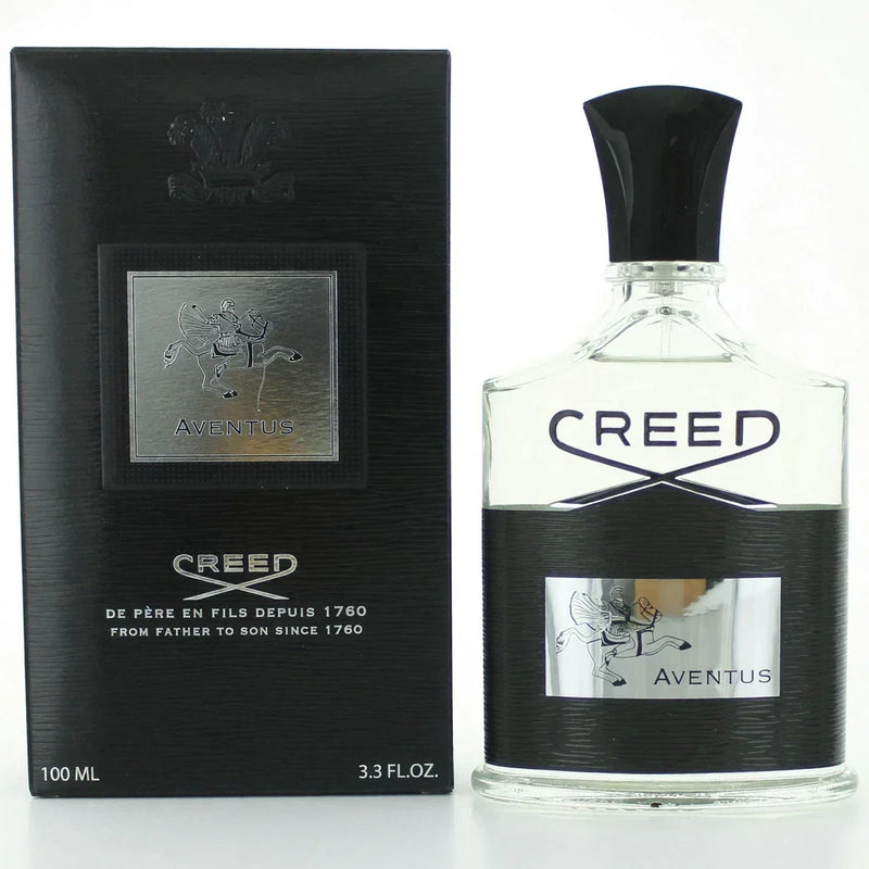 Creed Aventus Eau de Parfum for Men in 3.3 oz bottle, featuring sleek packaging and the distinctive Creed branding.