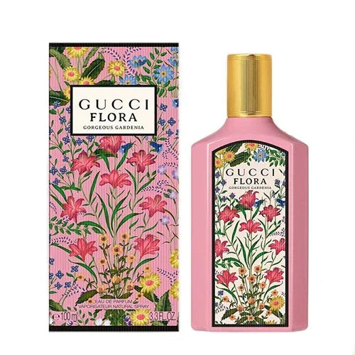 Spacewallart Gucci Flora Gorgeous Gardenia Eau de Parfum for Women, 3.3 oz, elegant bottle with floral design, new in box.