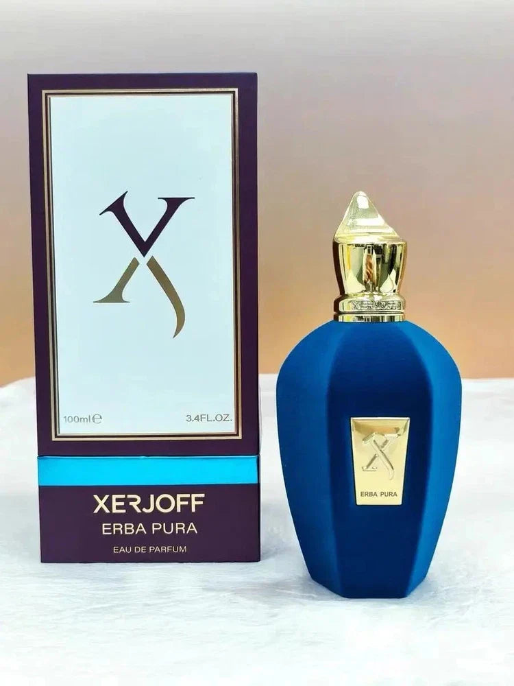 Spacewallart Xerjoff fragrance collection featuring Erba Pura, Opera, Coro, and Soprano unisex Eau de Parfum bottles.