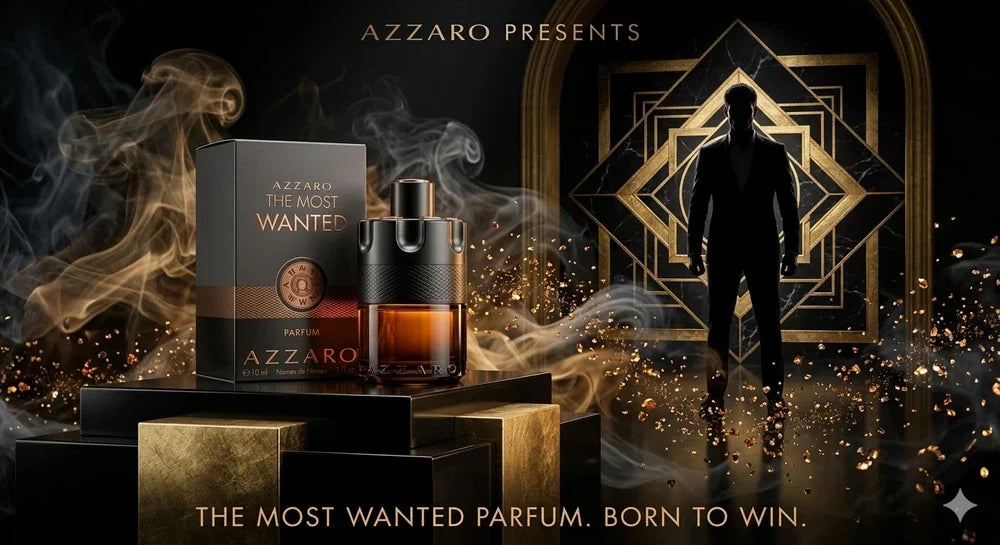 Azzaro The Most Wanted Men’s parfum spray bottle, 3.38 oz (100 ml), with sleek design and brand logo on the label.