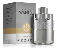 Azzaro Wanted Eau de Parfum spray for men, 100 ml, featuring a sleek bottle with a modern design and a dark, elegant cap.