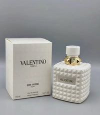 Valentino Donna Born In Roma Ivory Eau de Parfum for Women in 3.4 oz bottle, showcasing elegant packaging and fragrance bottle design.