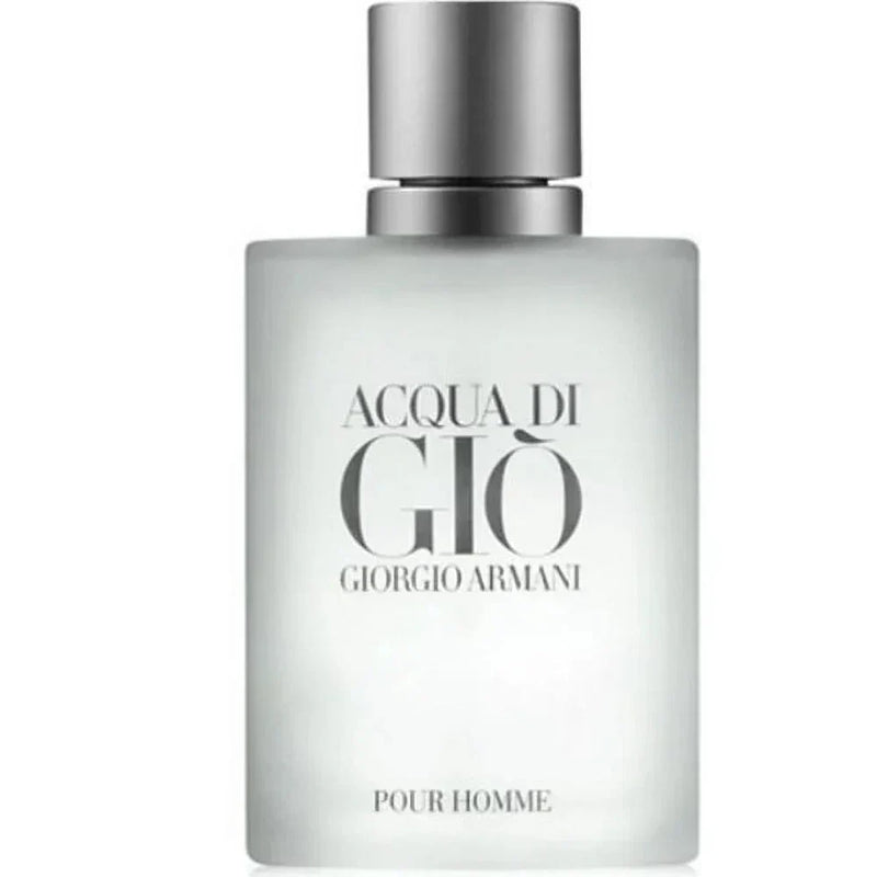 Giorgio Armani Acqua Di Gio Eau de Toilette for Men 3.4 oz / 100 ml bottle with elegant packaging, displayed on a neutral background