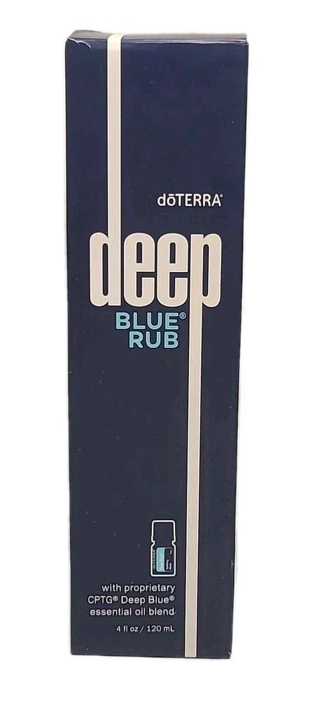 doTERRA Deep Blue Rub topical cream in 4 fl oz bottle, featuring soothing application for muscle relief, by Spacewallart.