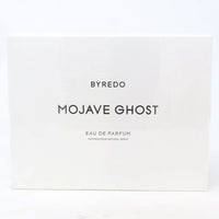 Byredo Mojave Ghost unisex Eau de Parfum spray bottle, 3.3 oz, with minimalist design and transparent glass packaging.