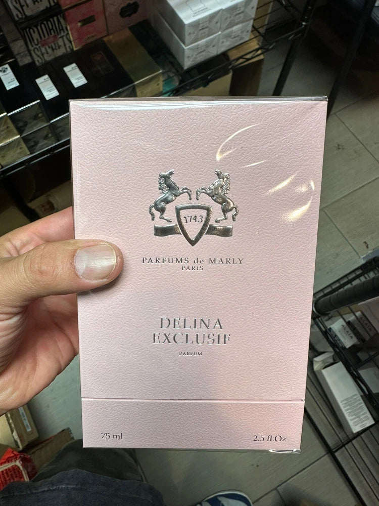 Parfums de Marly Delina Exclusif Eau de Parfum for women in 75 ml bottle, featuring elegant floral perfume design.
