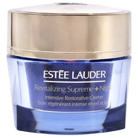 Estée Lauder Revitalizing Supreme+ Night cream in 1.7 oz jar, anti-aging restorative night cream for smooth, youthful skin.