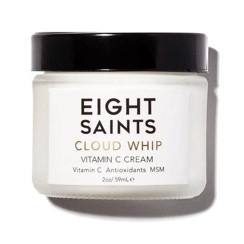 Spacewallart Eight Saints Cloud Whip Vitamin C face moisturizer in a 2 oz jar, natural and organic day cream for radiant skin.
