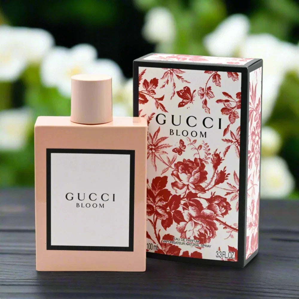 Gucci Bloom Eau de Parfum for Women in a 3.4 oz bottle, featuring floral packaging and elegant design