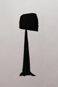 Spacewallart wrapped in Merino knitted mini skirt, showcasing a stylish, cozy apparel piece with a textured wool design.